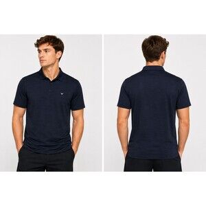 Callaway Golf Polo Shirt Mens Large Navy Blue Heather Performance Stretch Polo